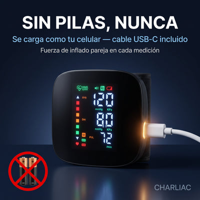 Tensiómetro Digital de Muñeca® — Voz en Español + Recargable USB-C