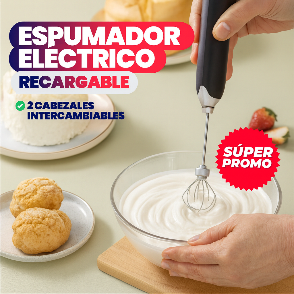 Espumador de Leche Eléctrico Recargable® — Capuchinos Cremosos en Casa