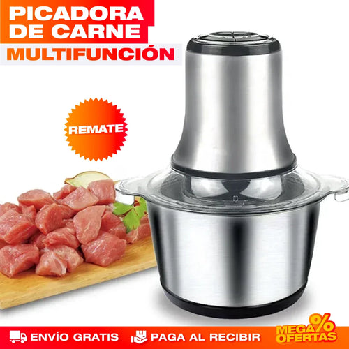 Molino Picador Eléctrico 2L Acero Inoxidable — Pica Carne, Especias y Más en Segundos