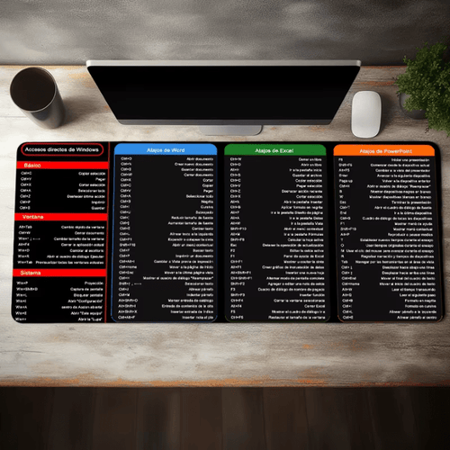 FocusPad™ - Alfombrilla XL con Atajos de Office y Windows