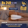 Almohada de Alineación entre las rodillas de una mujer acostada de lado: precio de lanzamiento Bs 249 (antes Bs 498), envío gratis y 30 días de garantía