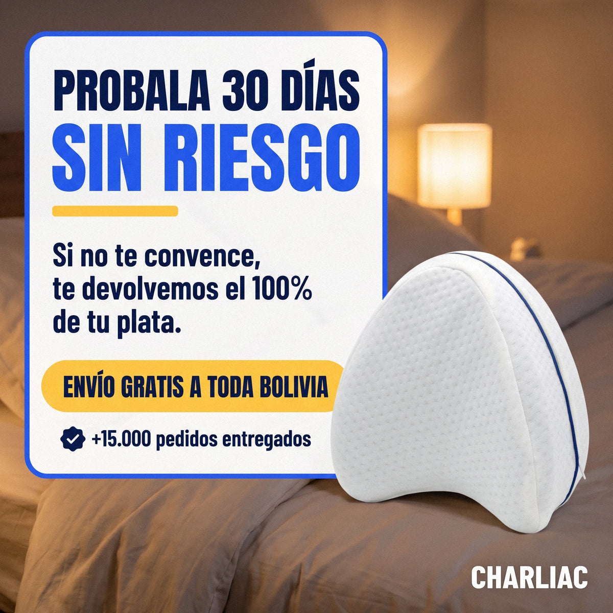 Probala 30 días sin riesgo: si no te convence, te devolvemos el 100% de tu plata; envío gratis a toda Bolivia y +15.000 pedidos entregados