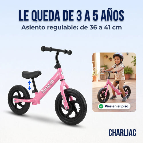 Bicicleta de Equilibrio Aro 12® — Sin Pedales, Niños de 3 a 5 Años