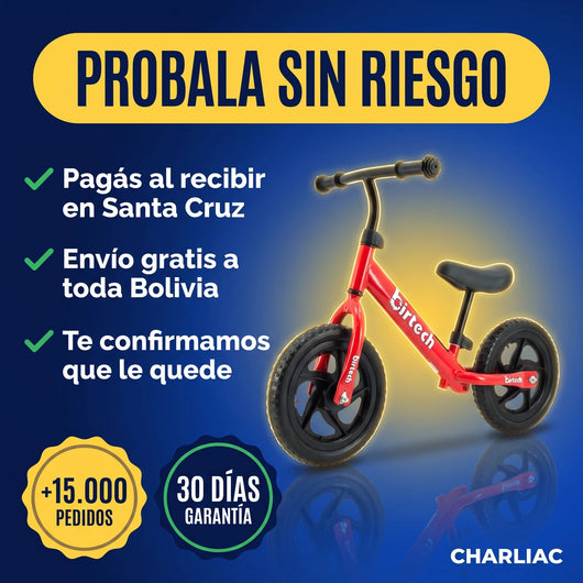 Bicicleta de equilibrio roja: pagás al recibir en Santa Cruz, envío gratis y 30 días de garantía