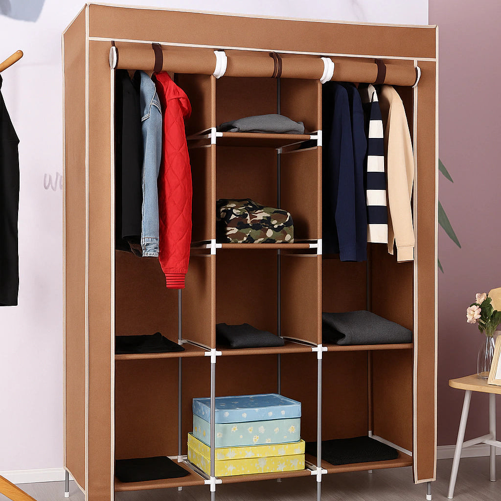 Closet Armable Portátil® — 3 Cuerpos + 8 Compartimentos Tela Impermeable