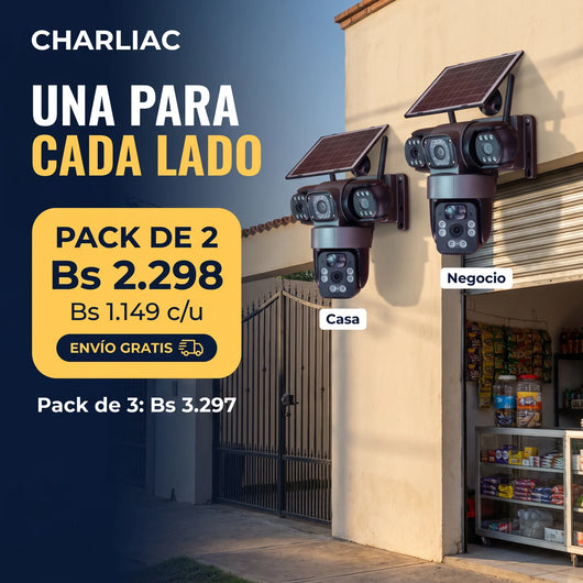 Pack de 2 Cámaras Solar 4G para la casa y el negocio: Bs 2.298 (Bs 1.149 c/u) con envío gratis; pack de 3 a Bs 3.297