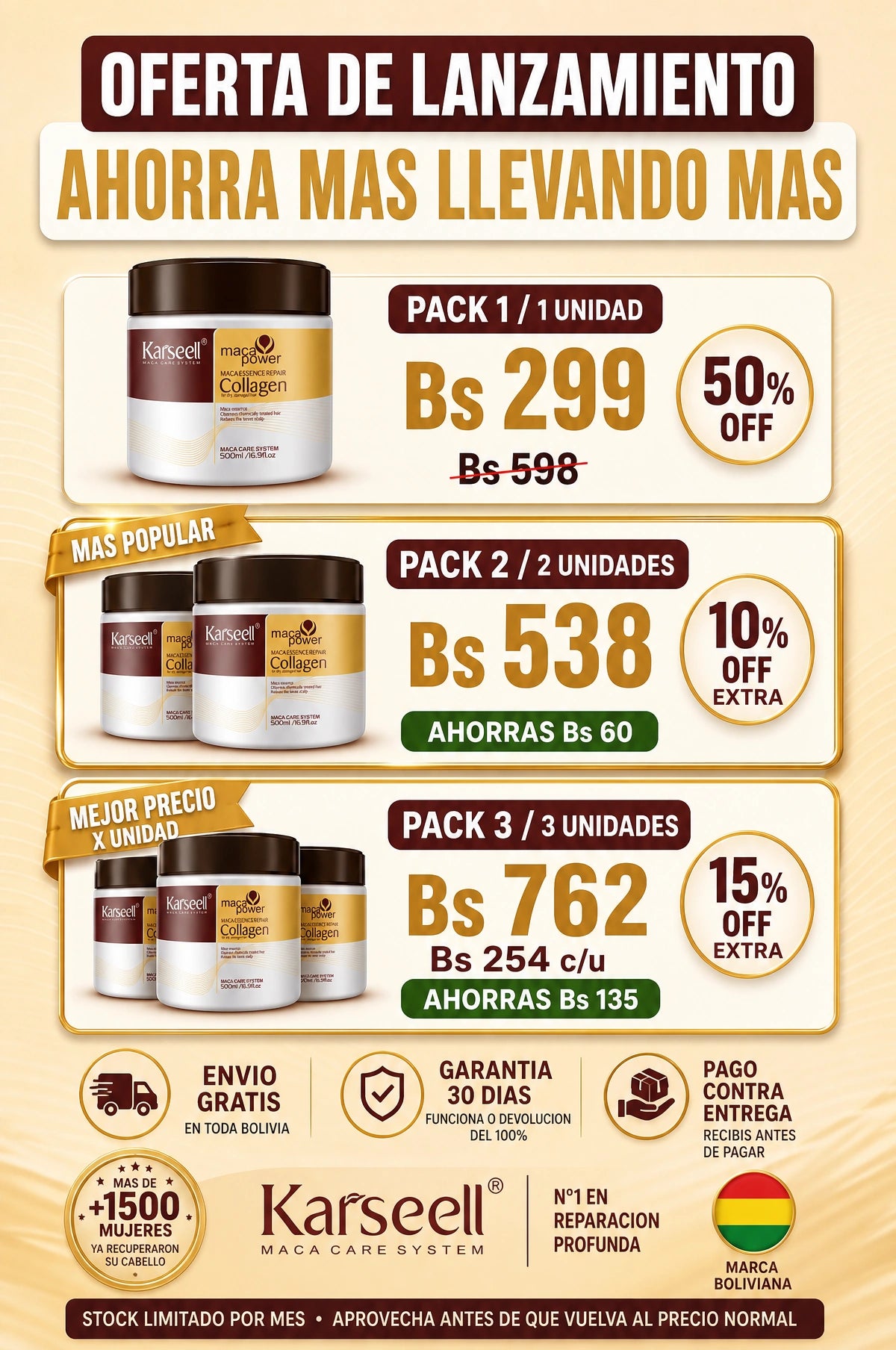 offer - Mascarilla capilar con colágeno Karseell