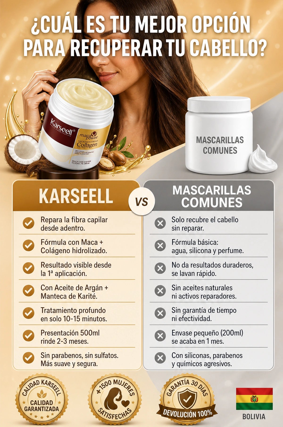 comparison_table - Mascarilla capilar con colágeno Karseell