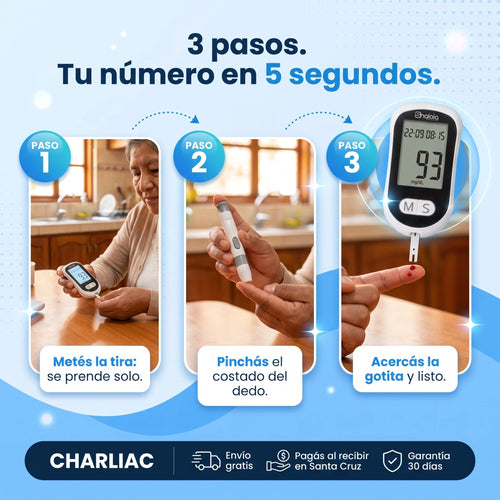 Glucómetro Digital® — Kit Completo 50 Tiras + 50 Lancetas