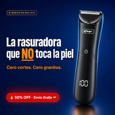 Rasuradora Íntima Recargable para Hombre (KNUP QR-052) con cuchilla cerámica y pantalla LED — Charliac Bolivia