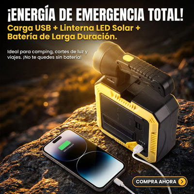 Kit Linterna Solar Multifuncional® - Reflector + Batería + 16 Herramientas - Charliac Bolivia