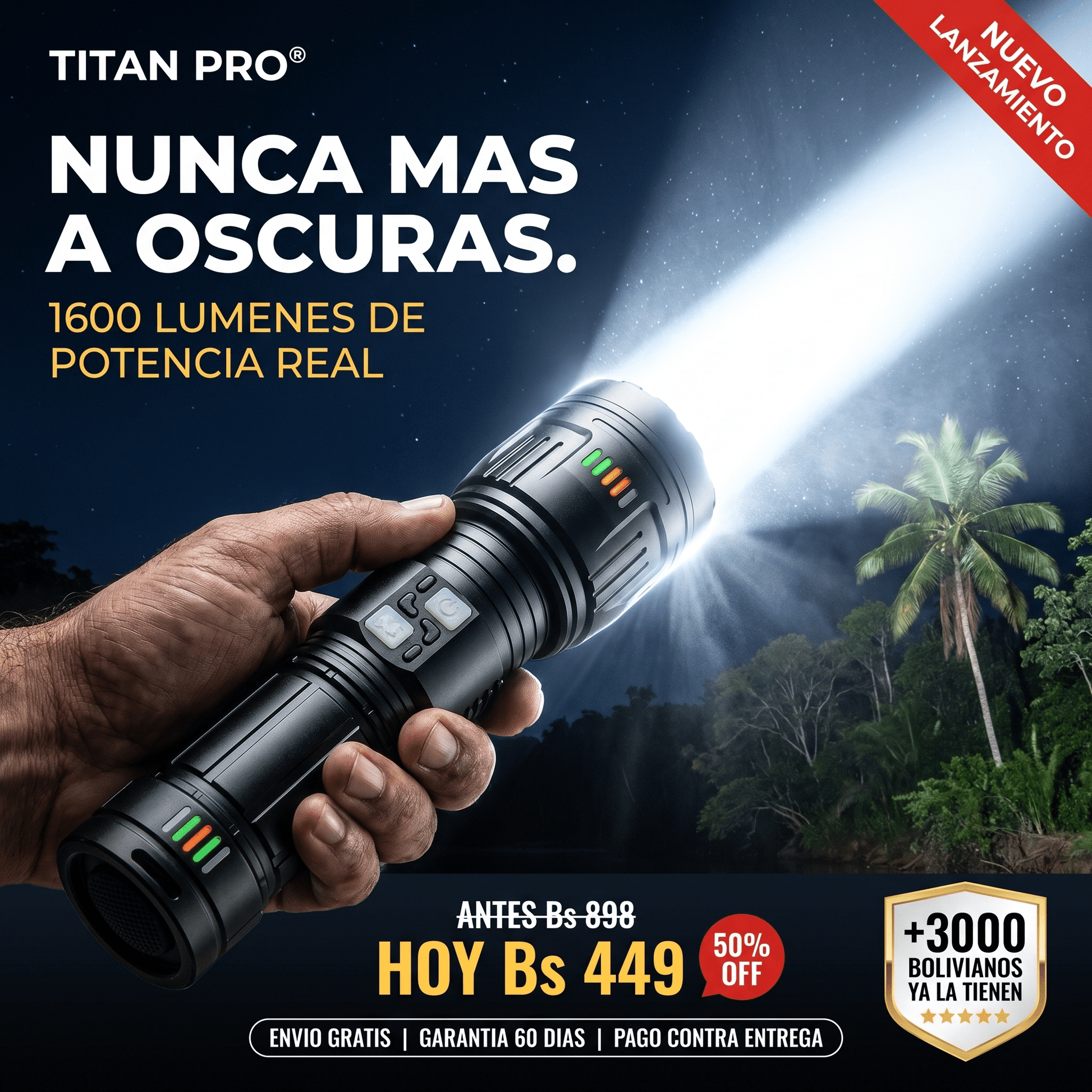 TITAN PRO® - Linterna Zoom Recargable Ultra Potente 🔦 - Charliac Bolivia