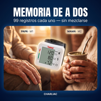 Memoria de a dos usuarios del tensiómetro Charliac: papá en M1 y mamá en M2
