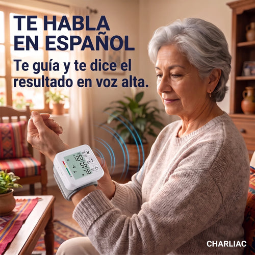 Tensiómetro Digital de Muñeca® — Voz en Español, Sin Depender de Nadie