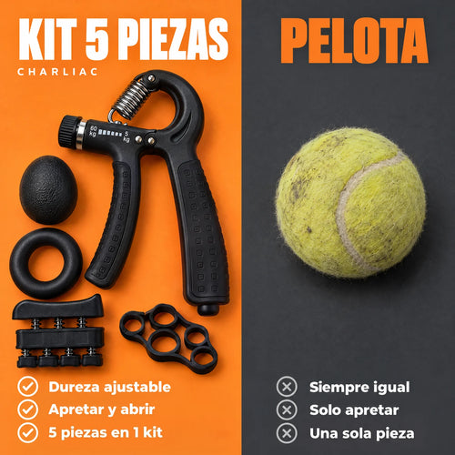 Kit 5 Piezas Fortalecedor de Antebrazo y Mano® — Ajustable 5-60 kg