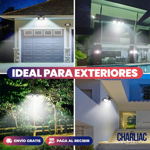 Luz Solar Triple con Sensor de Movimiento® — 3 Cabezales, 74 LED