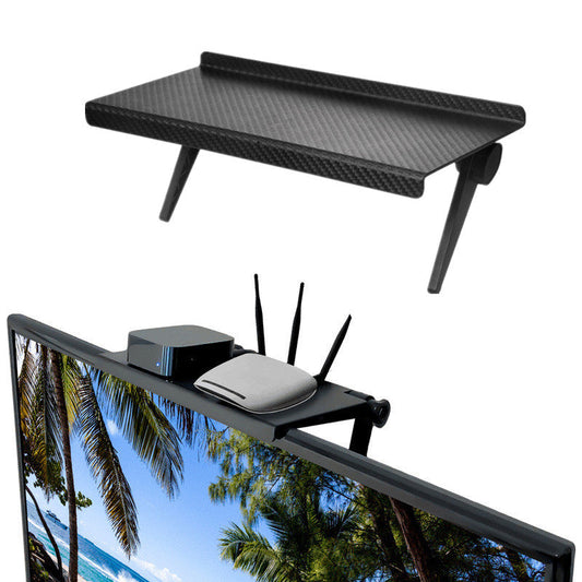 Repisa Ajustable para TV y Monitor® — Organizador Superior con Soporte