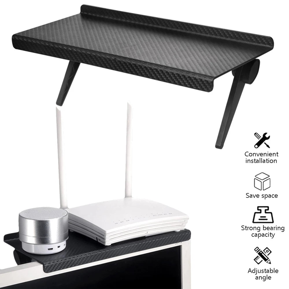 Repisa Ajustable para TV y Monitor® — Organizador Superior con Soporte