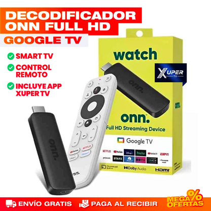 Convertidor Smart TV Google XUPER® — Android TV Certificado 4K