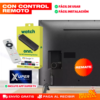 Convertidor Smart TV Google XUPER® — Android TV Certificado 4K