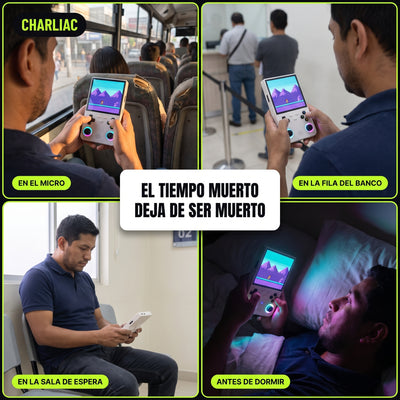 RetroPocket Pro en el micro, en la fila del banco, en la sala de espera y antes de dormir