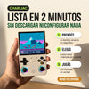 RetroPocket Pro lista en 2 minutos: prendés, elegís y jugás, menú en español