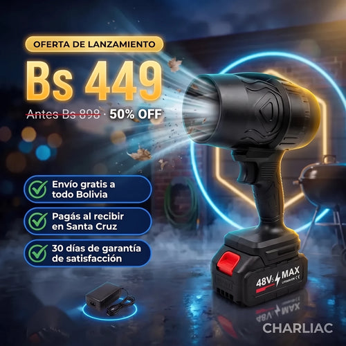 Soplador Inalámbrico Pro® — Sopla y Seca, 1 Batería Tipo Taladro + Cargador
