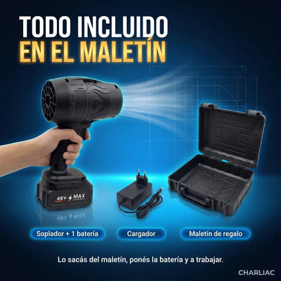 Todo lo que llega: Soplador Inalámbrico Pro con 1 batería, cargador de pared y maletín de regalo