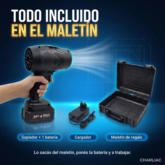 Todo lo que llega: Soplador Inalámbrico Pro con 1 batería, cargador de pared y maletín de regalo